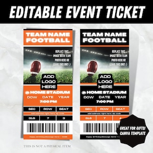 Printable/Editable Oklahoma State Colors + Cowboys Football Game/Event Tickets for Gift Giving