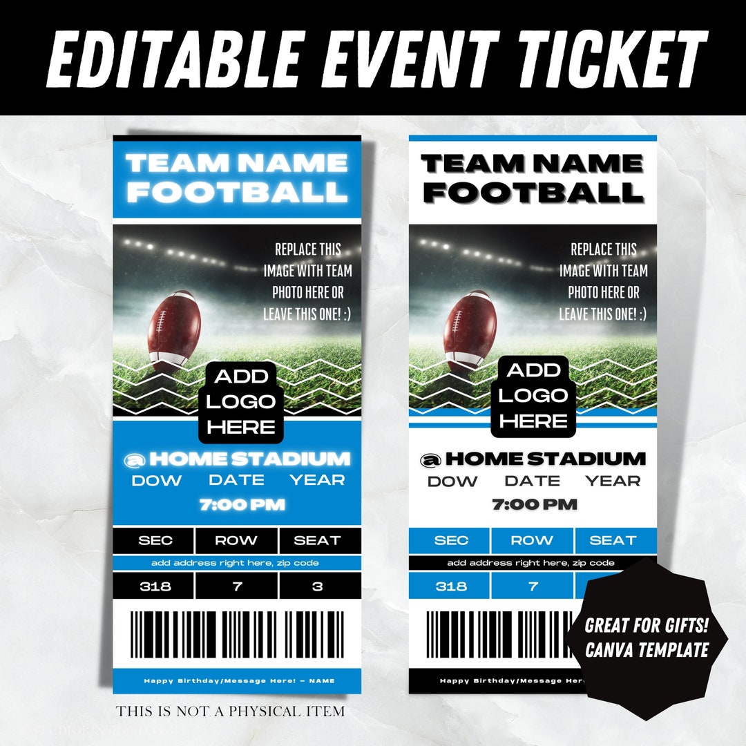 Printable/editable Carolina Blue White Panthers Color Football Game