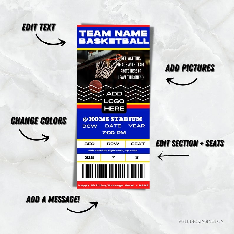 Printable/editable KU Kansas Blue Jayhawks Yellow Basketball Colors