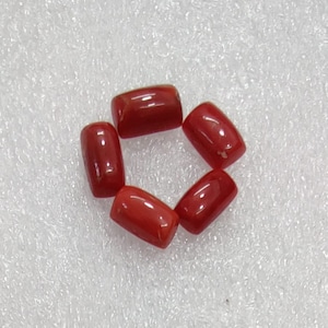 Natural Italian Red Coral Baguette Cabochon | Mediterranean Gemstone for Jewelry Making