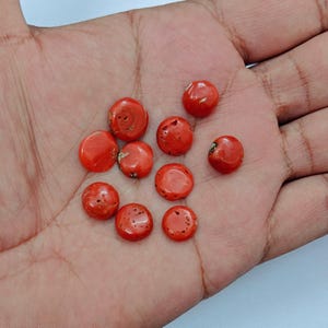 Beautiful Italian Red Coral Cabochon Gemstone, Sea Coral Polished Loose Gemstone, Mediterranean Coral For Jewelry Making,