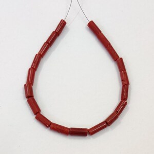 Natural Italian Red Coral Tube Beads: Shiny Polished Jewelry Making