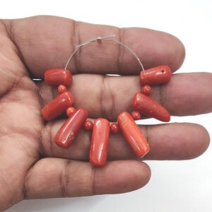 Natural Italian Red Coral Beads: Polished Gemstone Jewelry Making