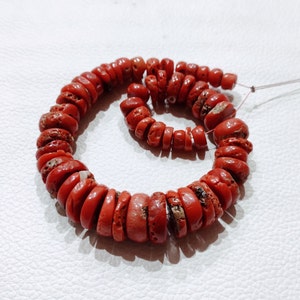 Beautiful ! 100% Natural Italian Coral Beads, Loose Red Coral Beads Gemstone, Coral Shiny Polished Beads, Sea Red Coral Beads Jewelry Making