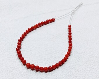 Beautiful 100% Natural Italian Red Coral Beads, Red Coral Round Beads, Coral Shiny Polish Beads Gemstone, Sea Red Coral Beads Jewelry Making