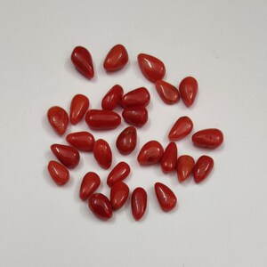 28&quot;Piece Lot Italian Red Coral Cabochon, Red Coral Loose Gemstone, Sea Coral Smooth Polished Cabochon, 100% Natural Coral For Jewelry Making