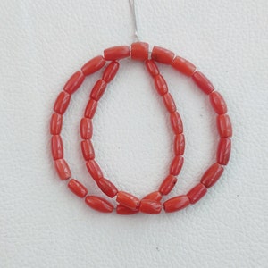 11"Inch Genuine Italian Medium Color Coral Beads, Red Coral Beads Gemstone, Coral Shiny Polished Beads, Sea Red Coral Beads Jewelry Making,