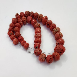 Vintage Coral Beads 100% Natural Italian Coral Beads, Red Coral Beads Loose Gemstone, Coral Polished Beads, Sea Coral Beads Jewelry Making