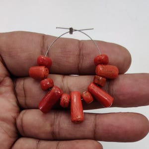 Natural Italian Red Coral Beads: Shiny Polished Gemstone Jewelry Making