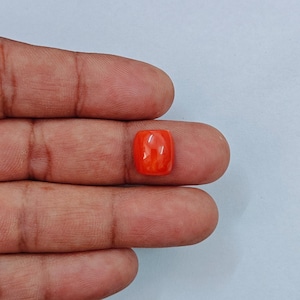 Beautiful Italian Red Coral Cabochon Gemstone, Sea Coral Polished Loose Gemstone, Mediterranean Coral For Jewelry Making,