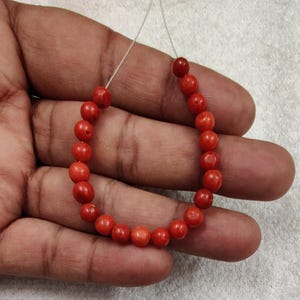 Red Coral Beads Loose Gemstone 100% Natural Red Coral Shiny Polished Beads Mediterranean Italian Coral Beads Ready For Jewelry Making
