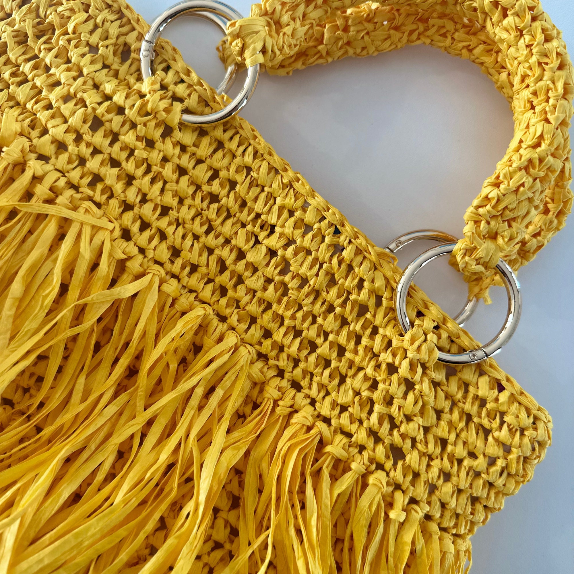 Yellow Raffia Summer Bag Raffia Hand Shopper Bag Raffia - Etsy