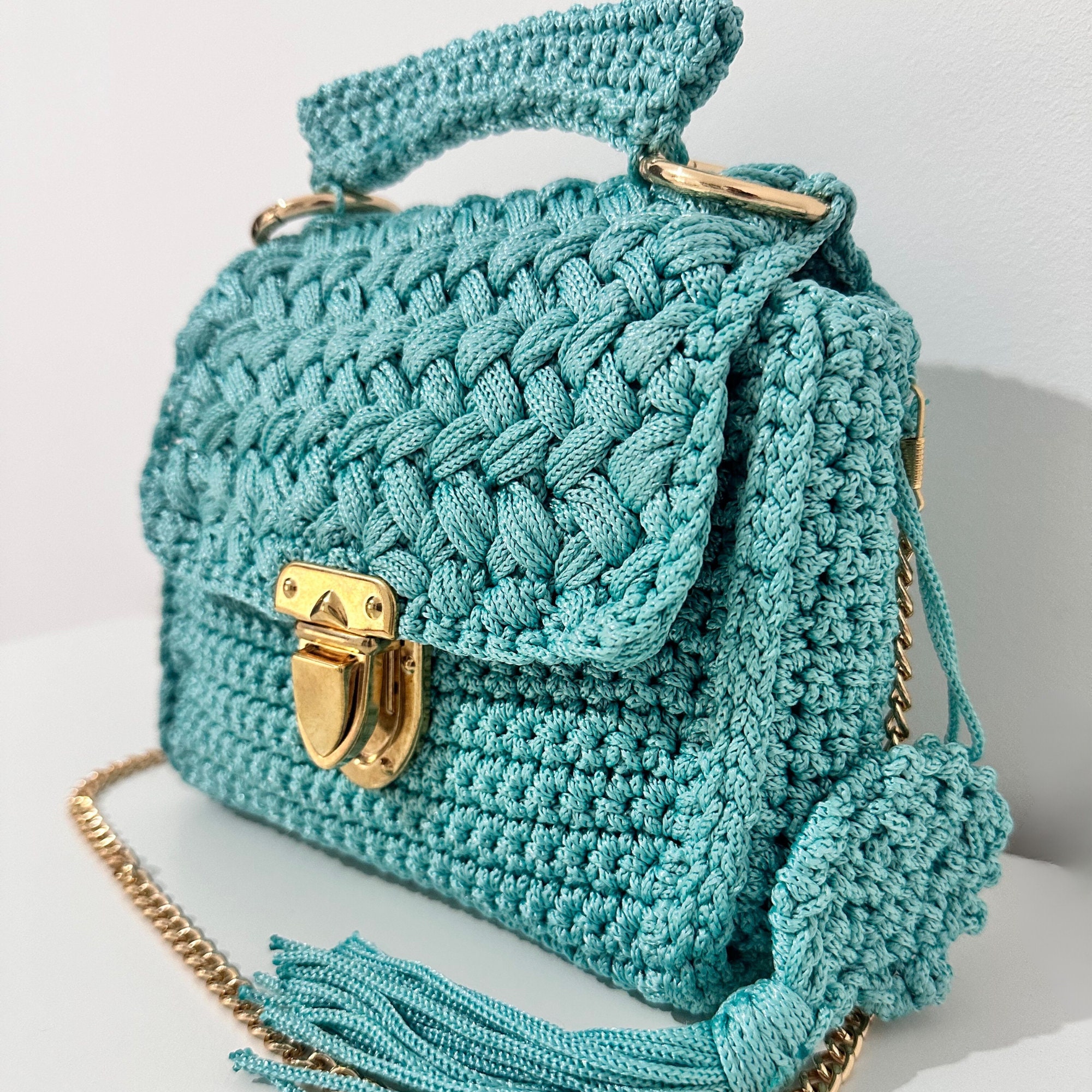 Handmade/crochet Luxury Black Marshmallow Bag Birthday Gift 