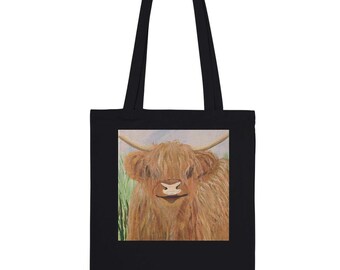 Premium Tote Bag with my Original "Baby Highland Cow" design, taken from my Original Acrylic on Canvas Artwork
