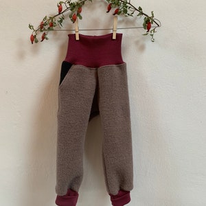 Wool felt trousers with wool cuffs
