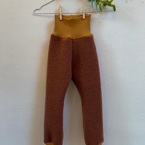 Wool felt trousers with wool cuffs