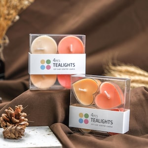 4stk duftende Teelichter handgegossene Weihnachten Gunst Kerzen Urlaubs Kerze Party Event Kerze Brautparty Deko mini bunte Soja Wachs Kerze