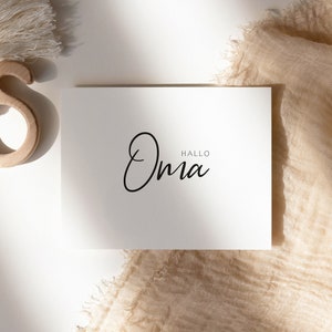 Verkündung Schwangerschaft Karte | Hallo Oma | Großeltern Baby