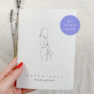 Mutterpasshülle personalisiert mit Namen | Hülle Mutterpass | Geschenk Schwangerschaft & Babyparty