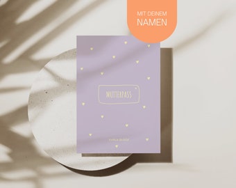 Mutterpasshülle personalisiert mit Namen | Hülle Mutterpass | Geschenk Schwangerschaft & Babyparty