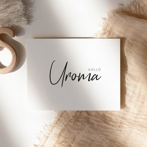 Verkündung Schwangerschaft Karte | Hallo Uroma | Großeltern Baby