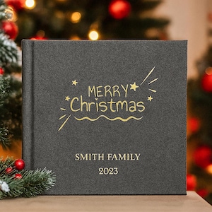 Custom Christmas Guest Book: Polaroid Photo Album, New Year Memory Book