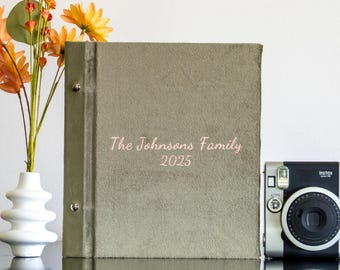 Personalized Wedding Photo Album: Self-Adhesive Scrapbook with Linen or Velvet Cover