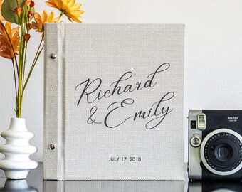 Personalized Photo Album with Names, Self Adhesive Scrapbook, Family Memory Album
