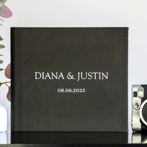 Custom Wedding Guest Book: Instax Photo Album, Black Welcome Cover