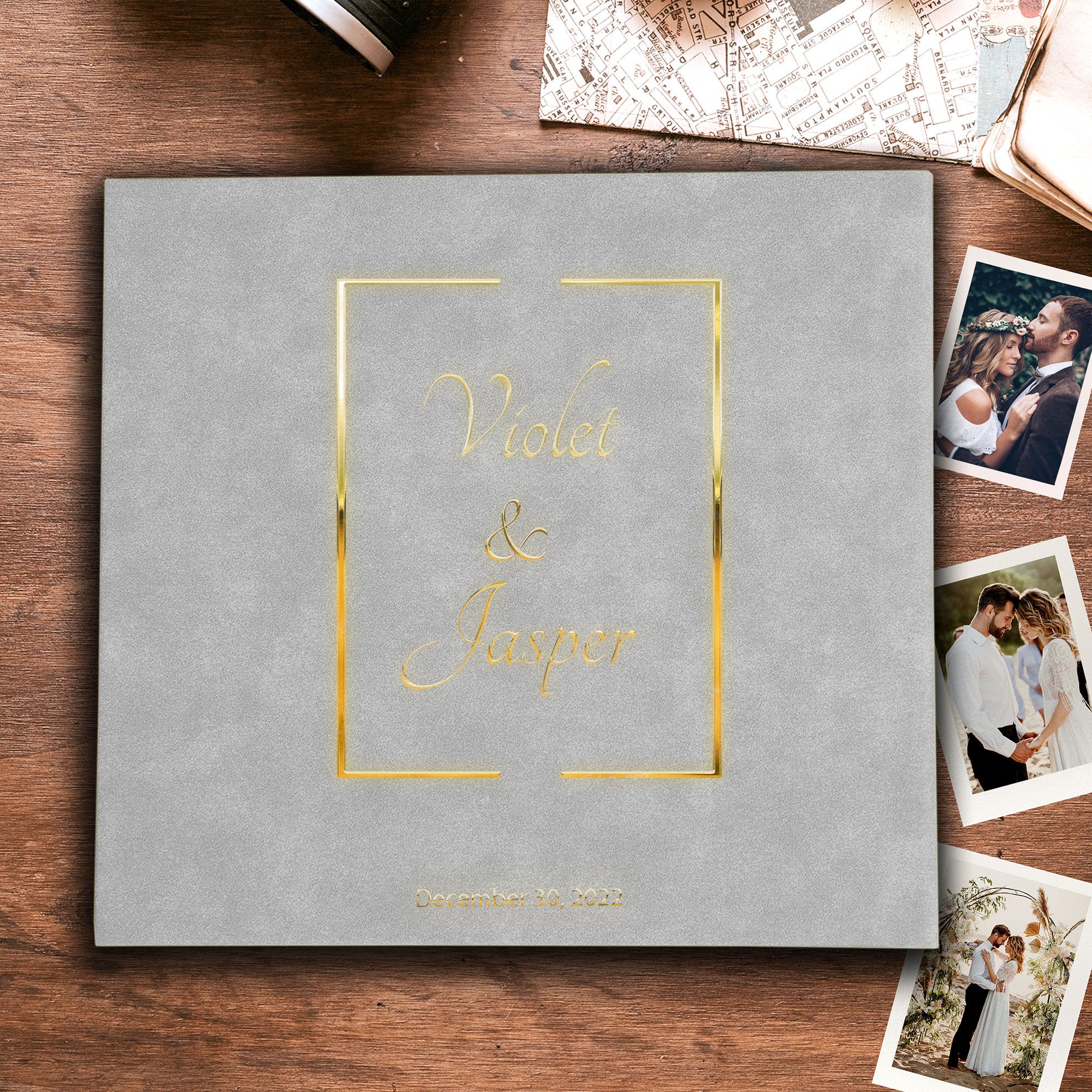 Wedding Photo Booth Guest Book for 4x6 2x6 Photos, Velvet Wedding Photo  Album for All Instant Film Sizes Instax Mini Wide Square Go Etc. 
