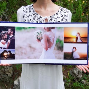 Layflat Wedding Photo Album with Gold Foil: HD Printed Photos
