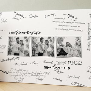 Libro degli ospiti per matrimonio personalizzato su tela - Alternativa al libro degli ospiti per matrimonio Instax personalizzato con nomi e data - Libro degli ospiti fotografico su tela