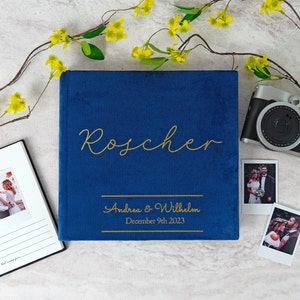 wedding guest book navy blue