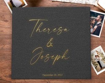 Wedding Guest Book, Instax Visitor Book, Linen Polaroid Guest Book, Memory Book, Personalized Instax Wedding Book Alternatives