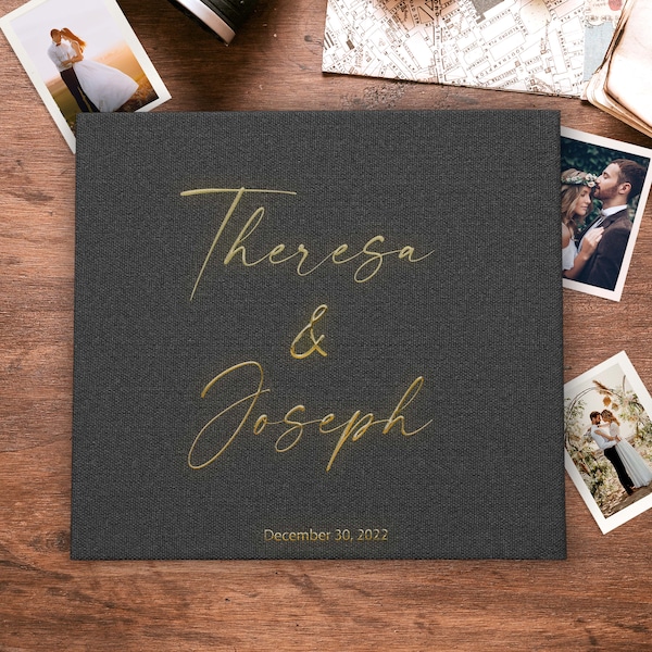 Wedding Guest Book, Instax Visitor Book, Linen Polaroid Guest Book, Memory Book, Personalized Instax Wedding Book Alternatives Pen Gifted