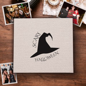 Libro dei ricordi di Halloween, lino, album di ritagli di Halloween, libro degli ospiti Polaroid di Halloween, libro di benvenuto di Halloween, libro dei ricordi Instax, regalo di Halloween