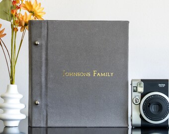Personalized Family Photo Album, Family Memory Book, Linen Scrapbook Album, Family Keepsake Photo Album, Anniversary Gift