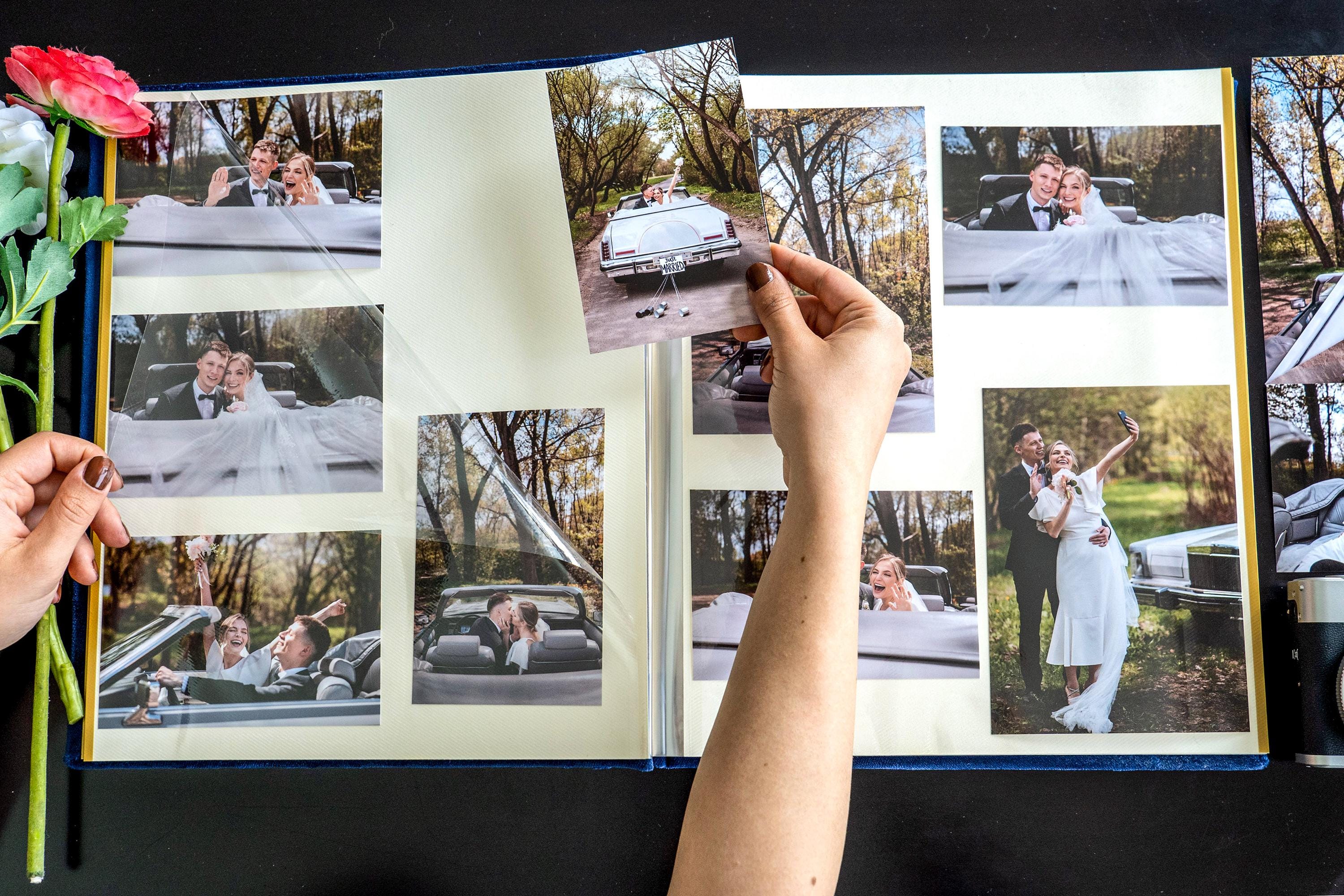 Personalized Wedding Photo Album: Self Adhesive, Linen or Velvet Cover