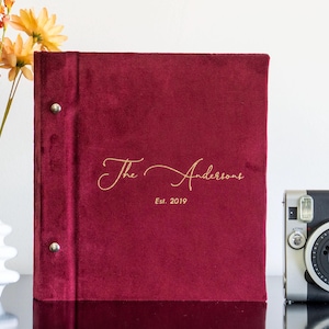 Personalized Velvet Family Photo Album: Self-Adhesive Scrapbook