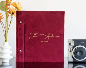 Personalized Velvet Family Photo Album: Self-Adhesive Scrapbook