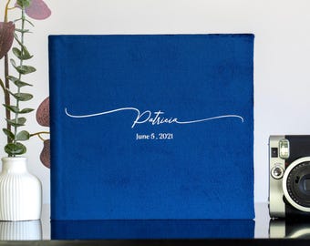 Personalized Wedding Guest Book: Suede Polaroid Album, Custom Reception Book, Wedding Scrapbook