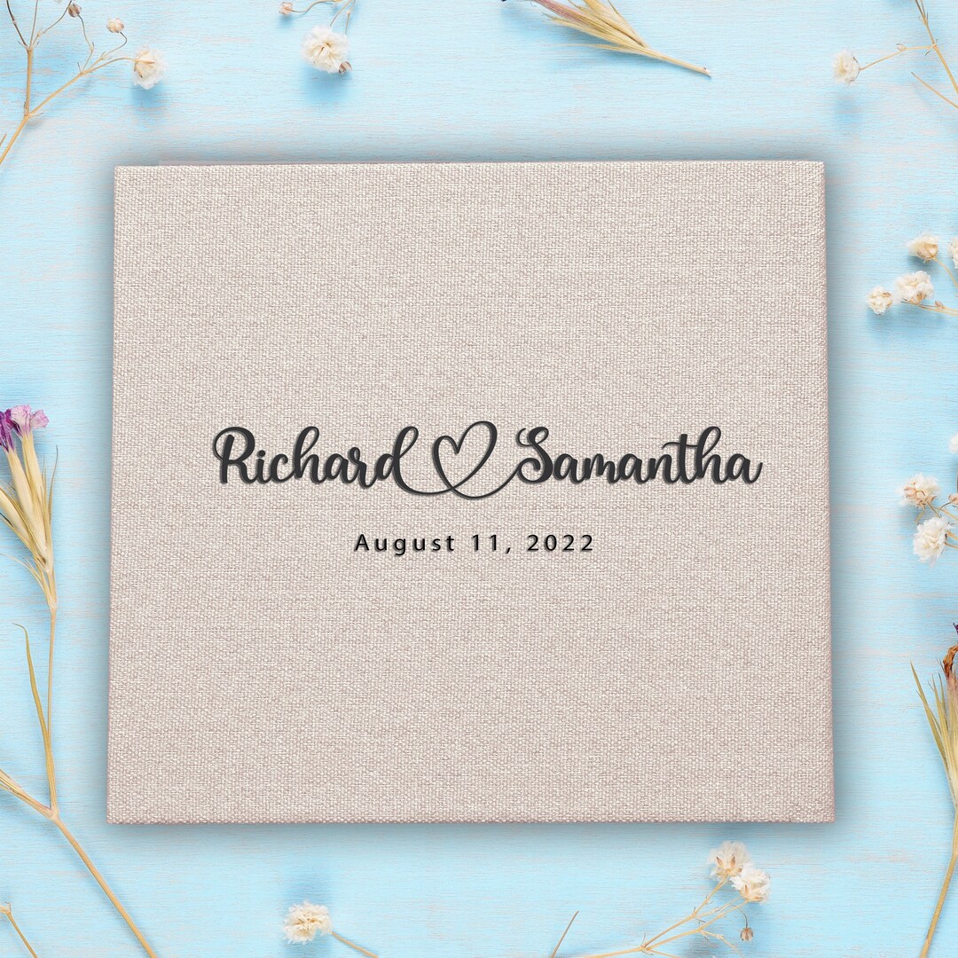 Custom Guest Book Sign in Book Linen Guest Book Memory Etsy