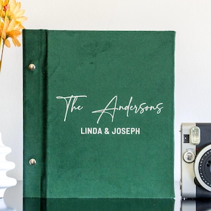 Personalized Velvet Wedding Photo Album: Self-Adhesive Scrapbook
