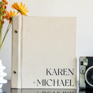 Personalized Wedding Photo Album: Self-Adhesive Scrapbook, Velvet or Linen Cover