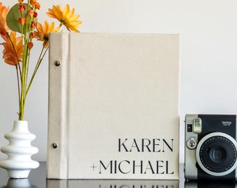 Personalized Wedding Photo Album: Self-Adhesive Scrapbook, Velvet or Linen Cover