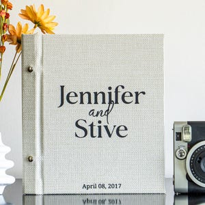 Personalized Wedding Photo Album: Self Adhesive Linen Guest Book