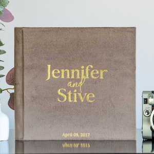 Velvet Wedding Guest Book: Rustic Polaroid Photo Album