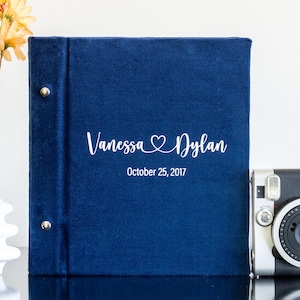 Personalized Velvet Wedding Album: Self-Adhesive Photo Album