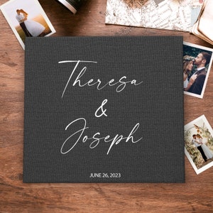 Lay Flat Wedding Album with Printed Photos, Custom Wedding Photo Album With Gold Foil, Traditional Wedding Album, Bride and Groom Album