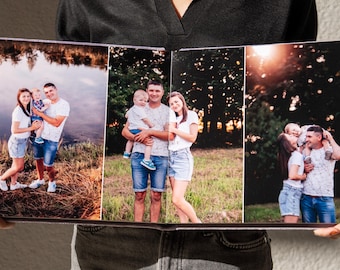Album fotografico di famiglia, libro dei ricordi di famiglia personalizzato, album fotografico in lino, album di ritagli di famiglia, album dei ricordi per foto di famiglia